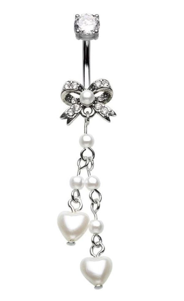 BELLY RING - HEART PEARL-hotRAGS.com