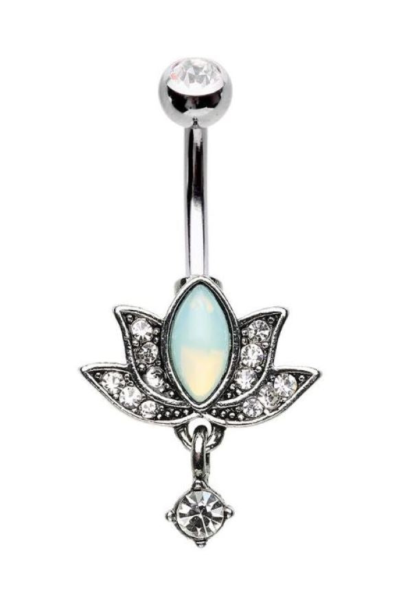 BELLY RING - LOTUS OPAL-hotRAGS.com