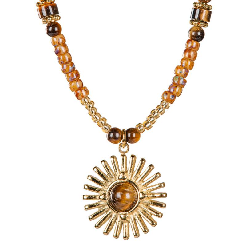 NECKLACE - SUN GOLD TIGER EYE-hotRAGS.com