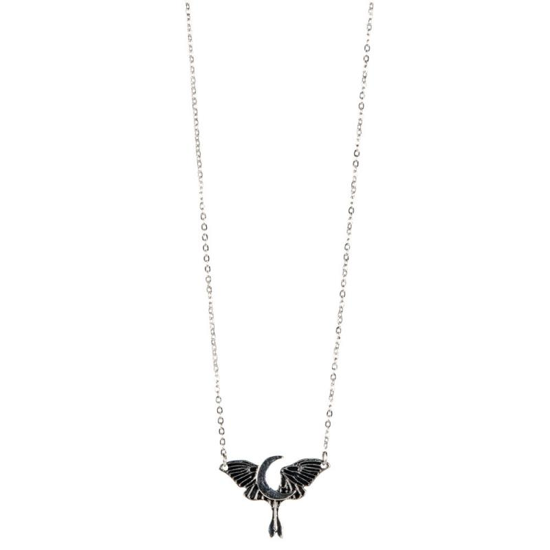 NECKLACE - MOTH WITH MOON-hotRAGS.com