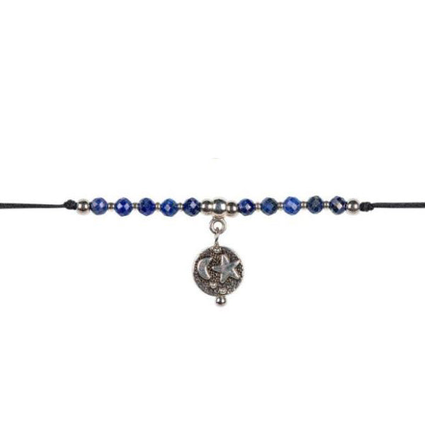 BRACELET - PULL TIE SUN MOON -Lapis-hotRAGS.com