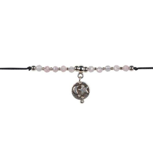 BRACELET - PULL TIE SUN MOON -Rose Quartz-hotRAGS.com