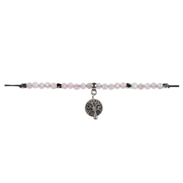 BRACELET - PULL TIE - TREE OF LIFE - Rose Quartz-hotRAGS.com