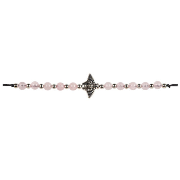 BRACELET - PULL TIE MOTH - ROSE Quartz-hotRAGS.com