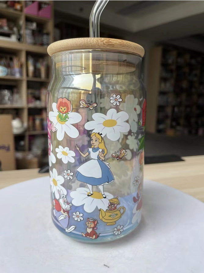 Glass Tumbler - Alice In Wonderland -16oz-hotRAGS.com