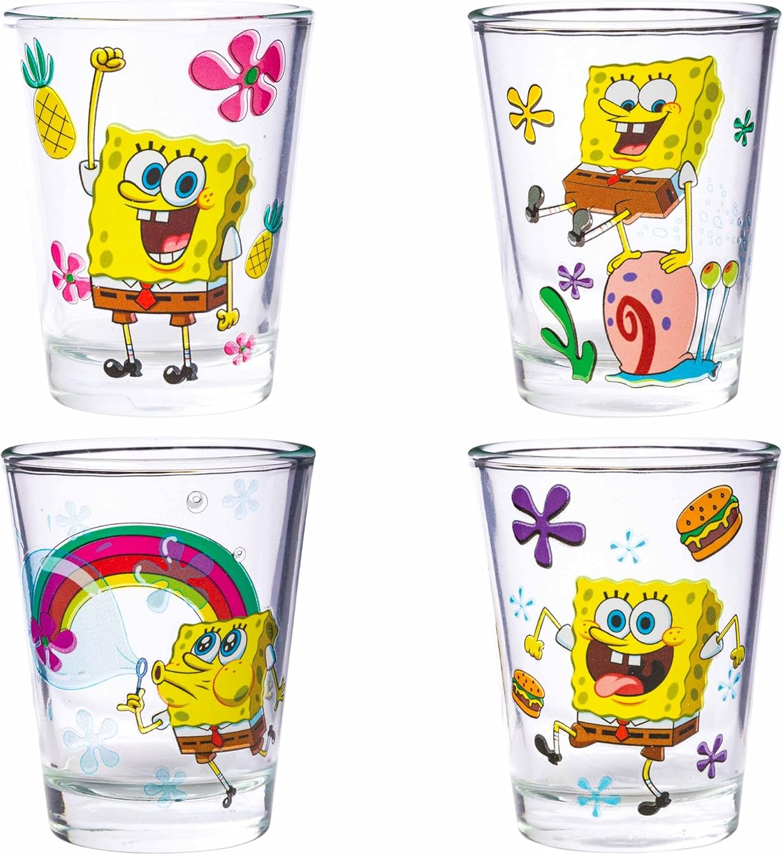 Glass Set - Mini Shot SpongeBob - 4pc 1.5oz-hotRAGS.com