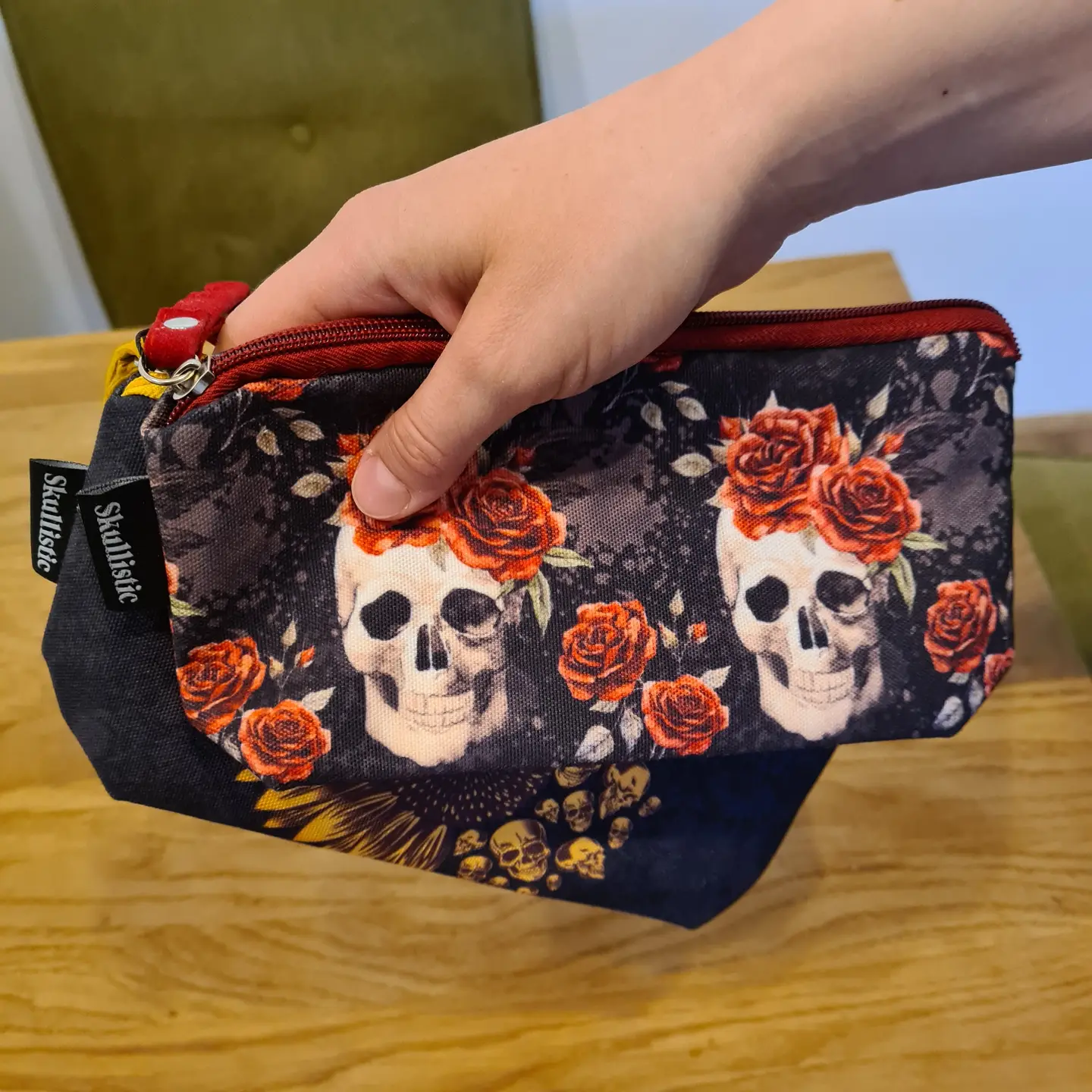 Makeup Bag - Vintage Rose Skull-hotRAGS.com