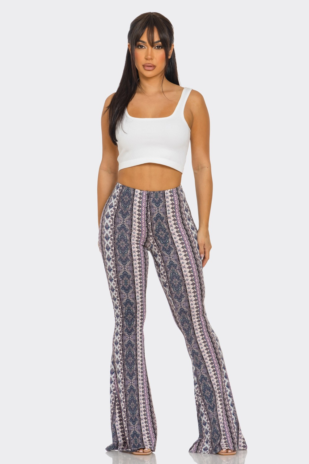 Palazzo Pant - Flared Bandana - Purple-hotRAGS.com