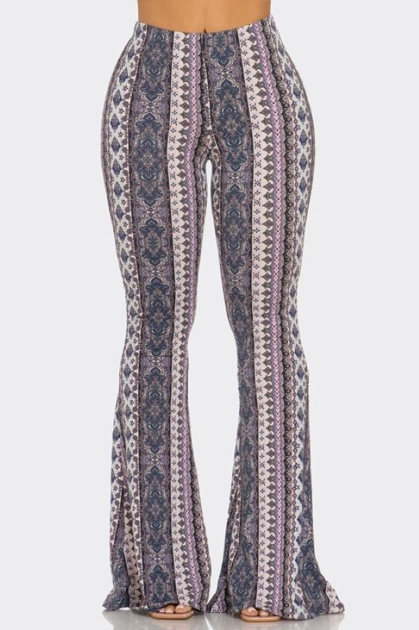 Palazzo Pant - Flared Bandana - Purple-hotRAGS.com