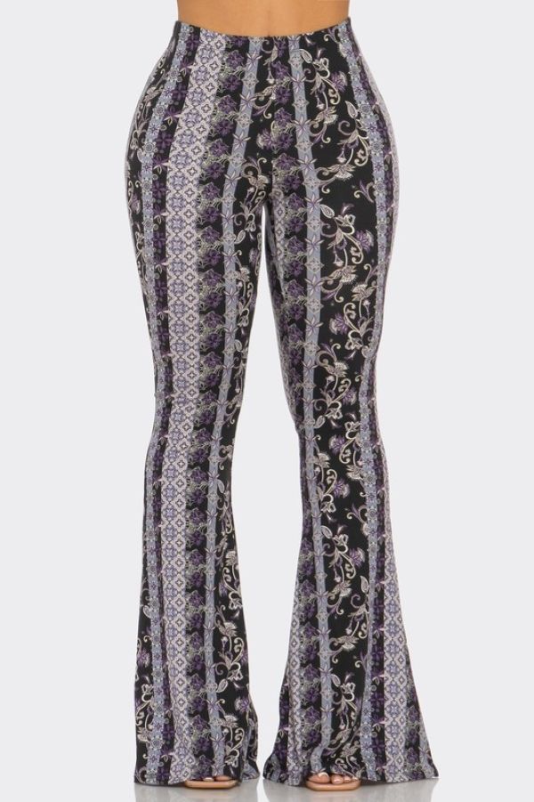 Palazzo Pant - Flared Bandana - Black-hotRAGS.com