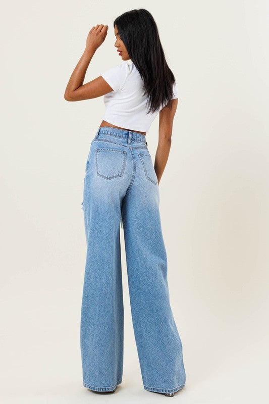 Denim High Waisted Wide Leg-hotRAGS.com