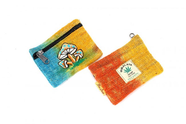 Hemp Coin Purse Tie Dye Mushrooms unique hotRAGS